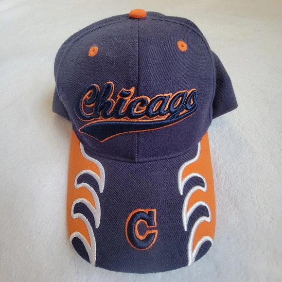 Chicago Bears Sams Cap Wool Blend One Size Baseball Hat Cap Blue Orange - Picture 2 of 6